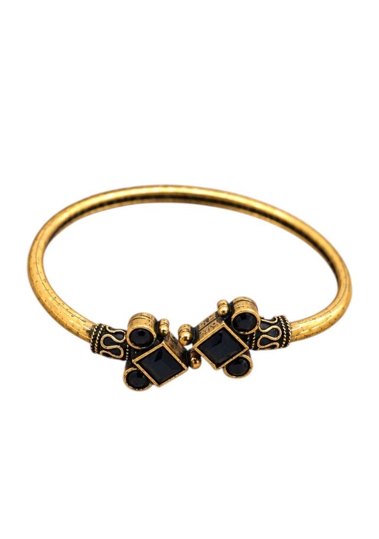 Golden Artificial Stones Alloy Bracelet - Indya