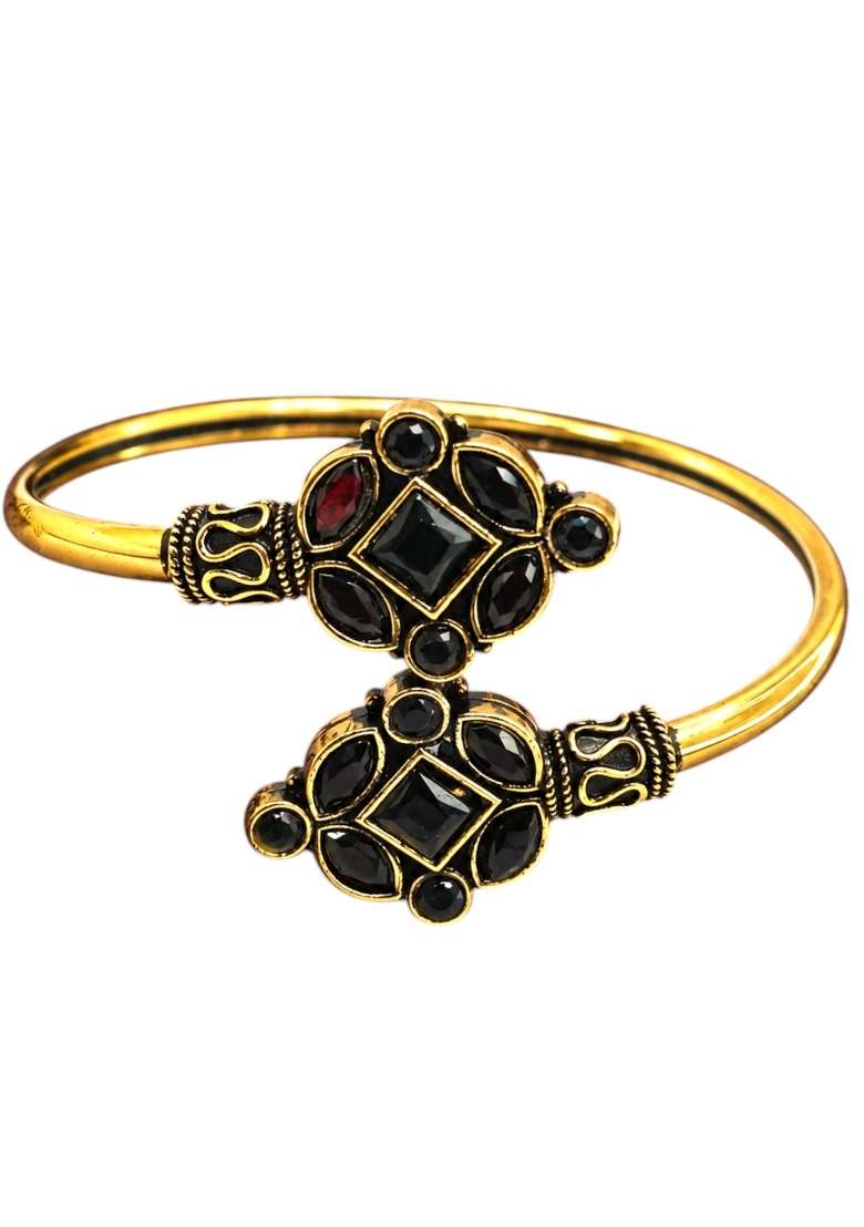 Golden Artificial Stones Alloy Bracelet - Indya