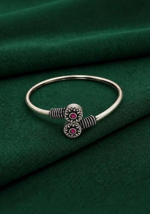 Silver Artificial Stones German Silver Bracelet