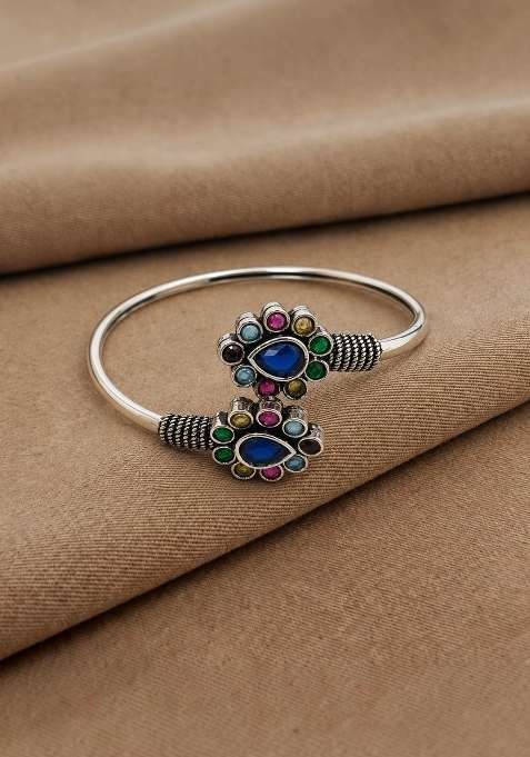 Silver Artificial Stones German Silver Bracelet