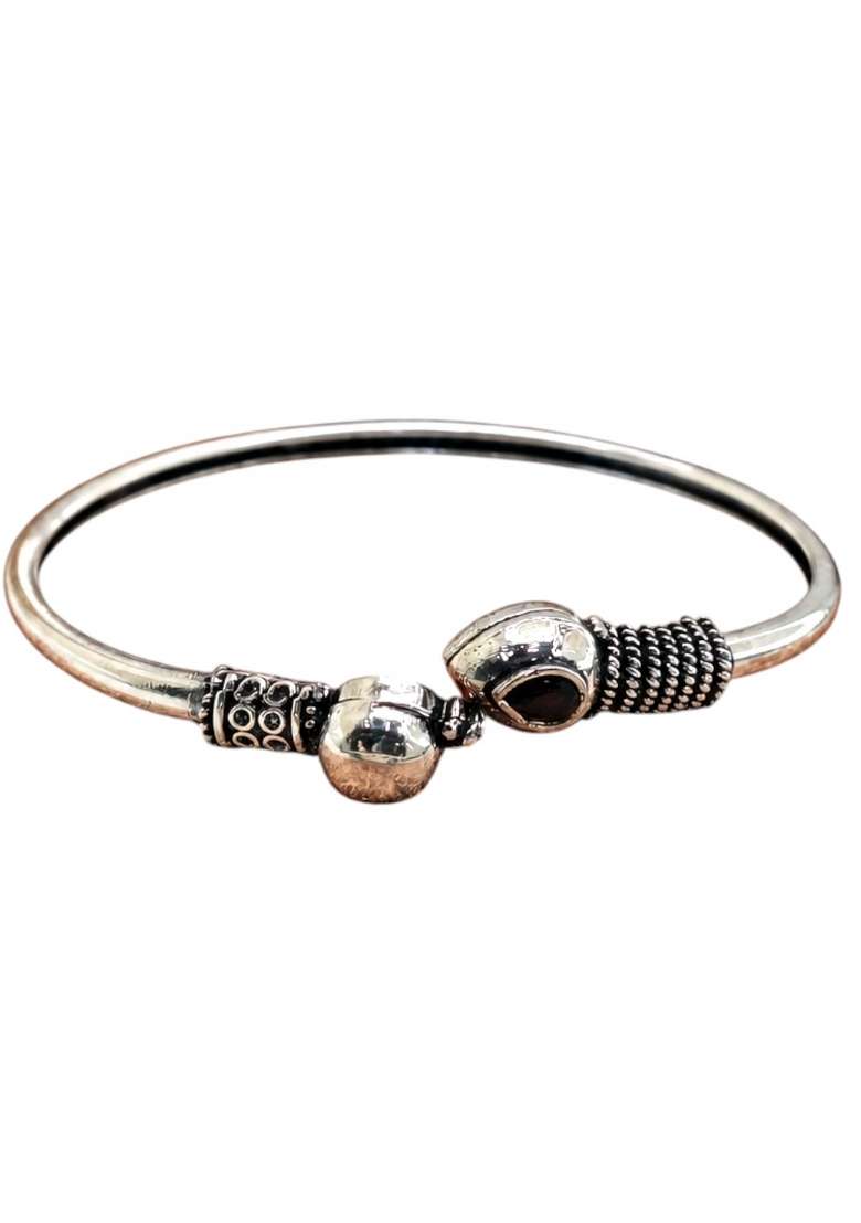 Silver Artificial Stones German Silver Bracelet - Indya