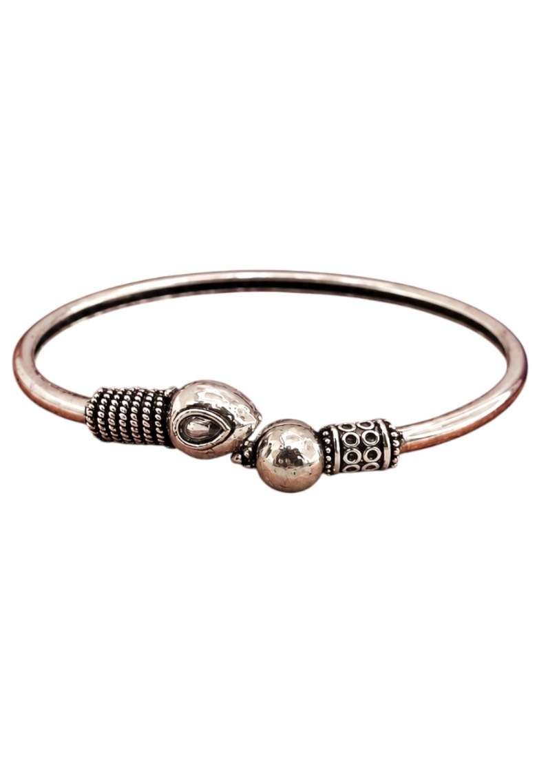 Silver Artificial Stones German Silver Bracelet - Indya