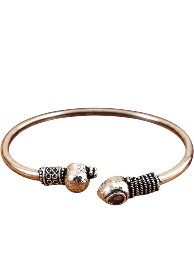 Silver Artificial Stones German Silver Bracelet - Indya