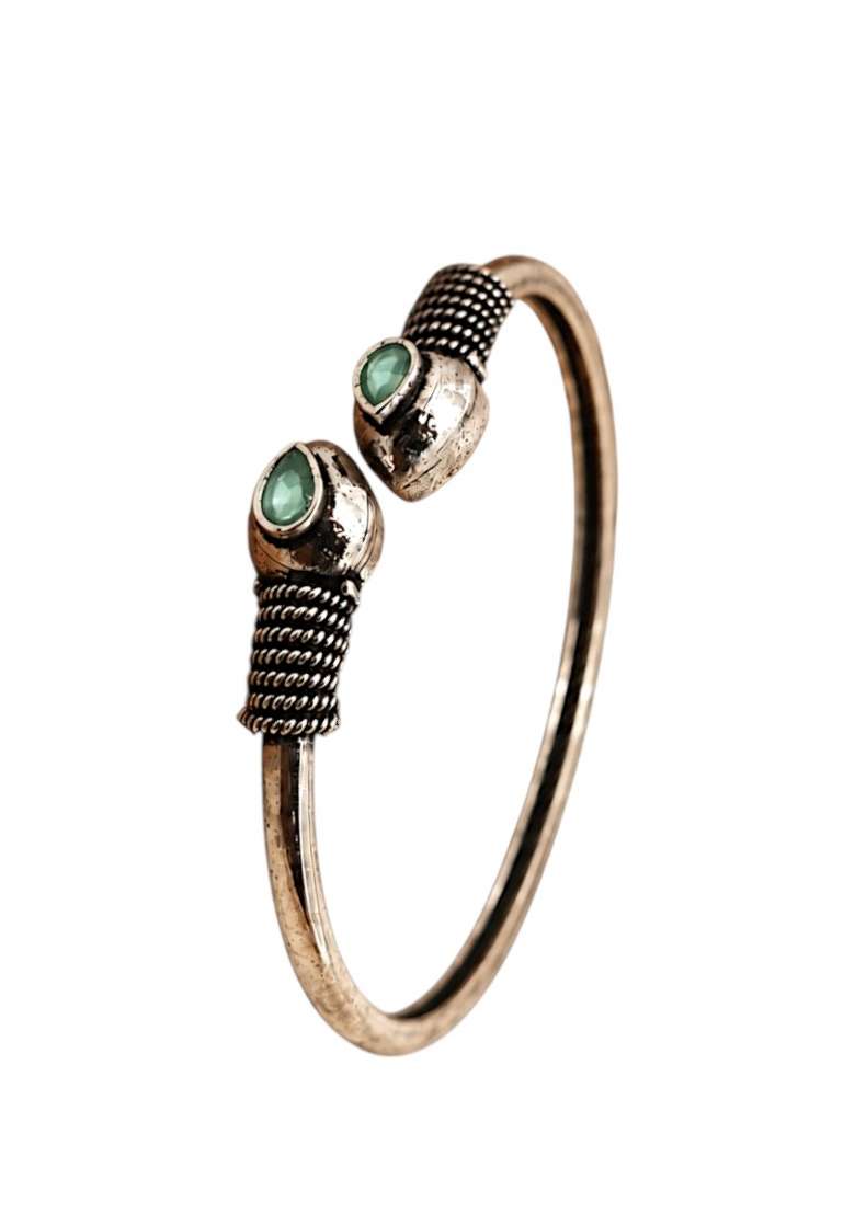 Silver Artificial Stones German Silver Bracelet - Indya