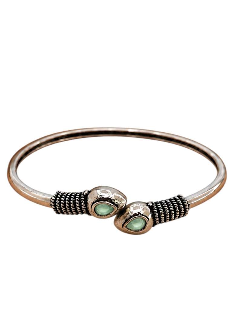 Silver Artificial Stones German Silver Bracelet - Indya