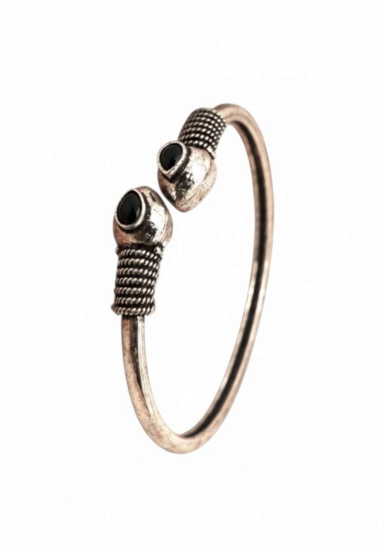 Silver Artificial Stones German Silver Bracelet - Indya
