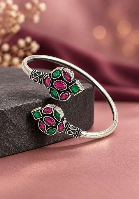 Silver Artificial Stones German Silver Bracelet