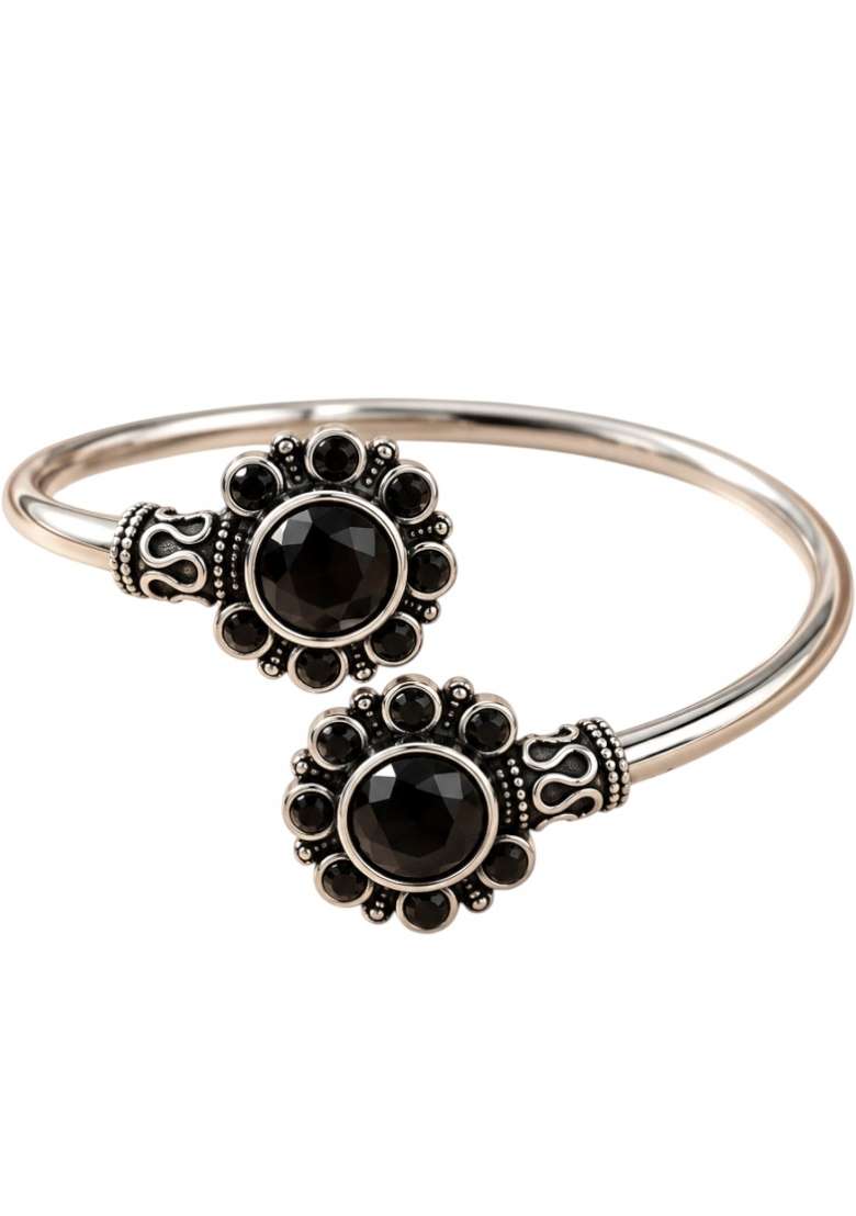 Silver Artificial Stones German Silver Bracelet - Indya