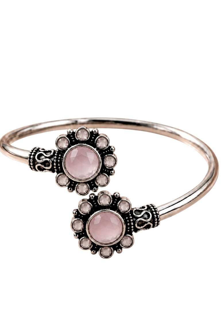 Silver Artificial Stones German Silver Bracelet - Indya