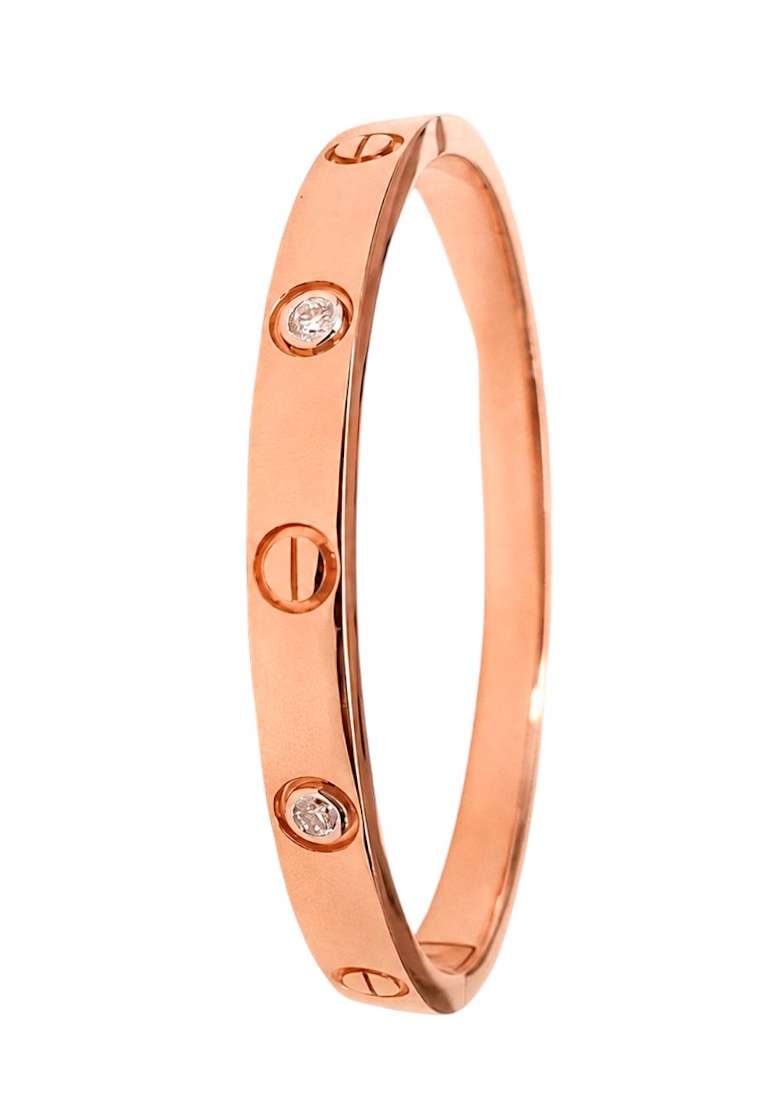 Golden Cubic Zirconia Alloy Bracelet - Indya