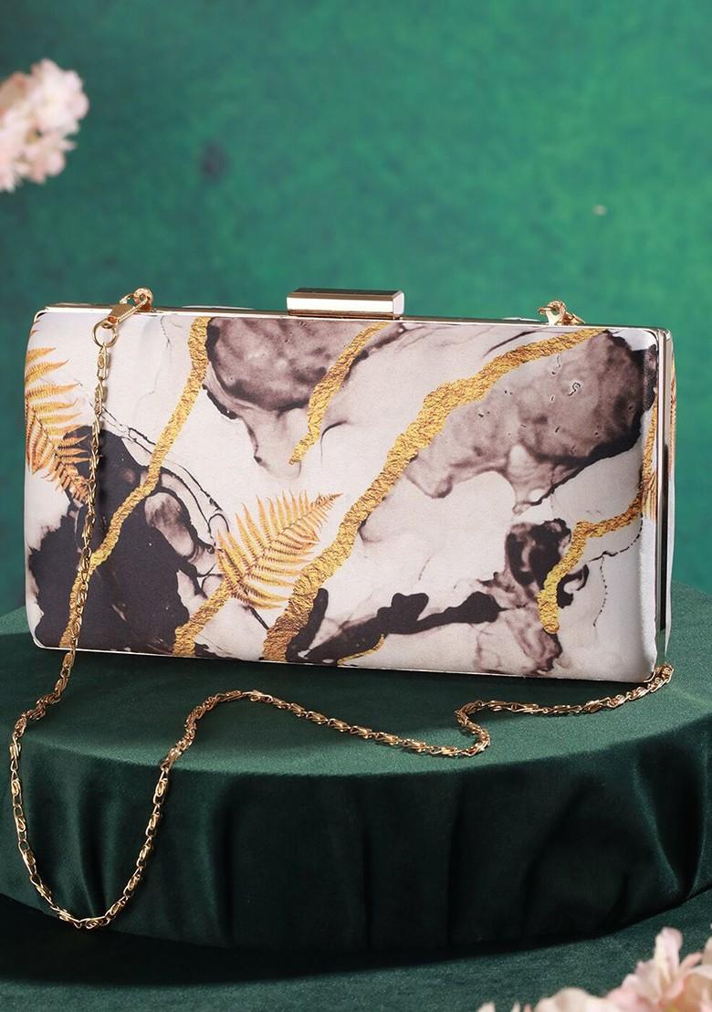 Abstract Printed Box Clutch - Indya