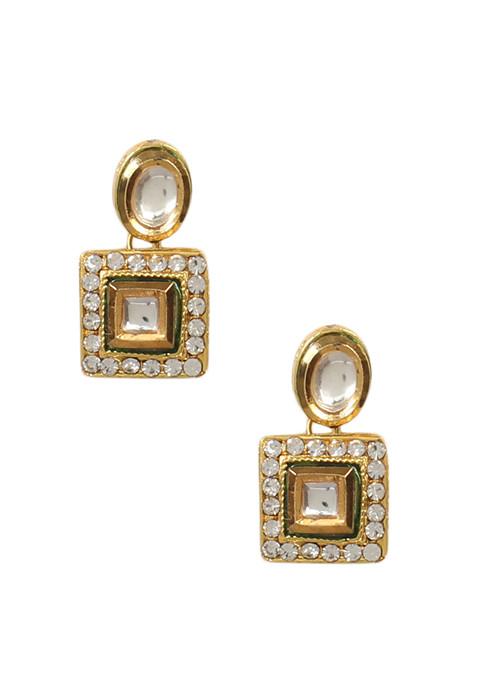 Gold Tone Kundan Earrings