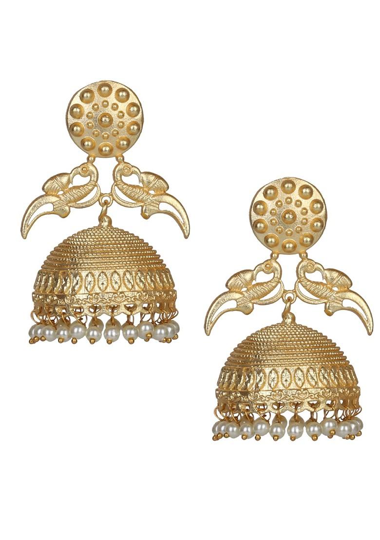 Matte Gold Finish Stud Earrings - Indya