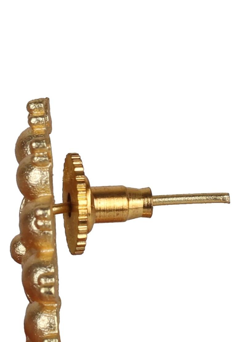 Matte Gold Finish Handcrafted Stud Earrings - Indya