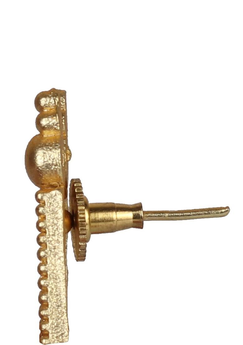 Matte Gold Tone Handcrafted Stud Earrings - Indya