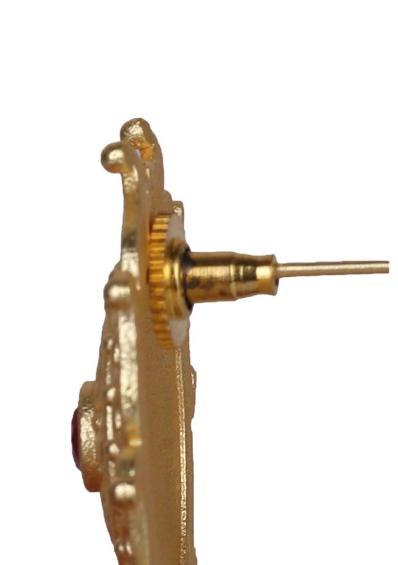 Matte Gold Finish Handcrafted Stud Earrings - Indya