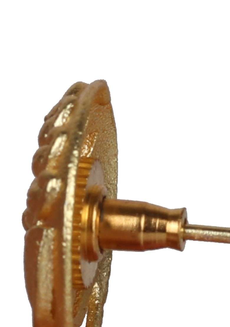Matte Gold Finish Handcrafted Stud Earrings - Indya