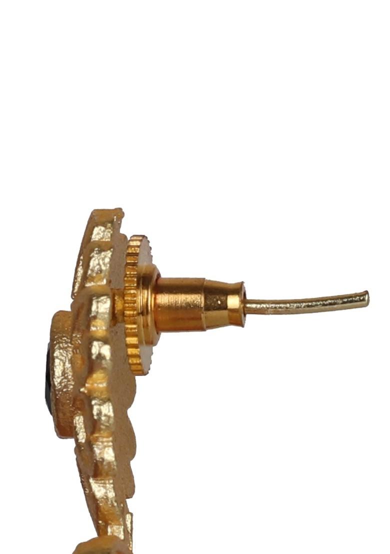 Matte Gold Finish Handcrafted Stud Earrings - Indya