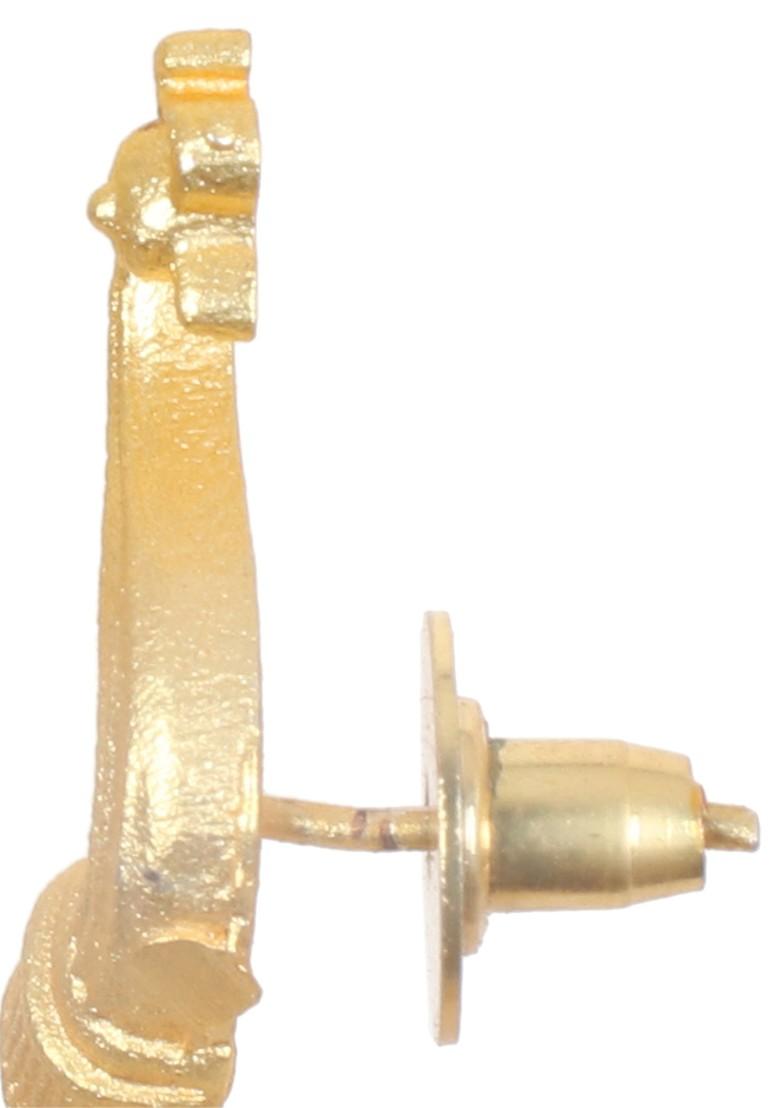 Matte Gold Finish Handcrafted Stud Earrings - Indya