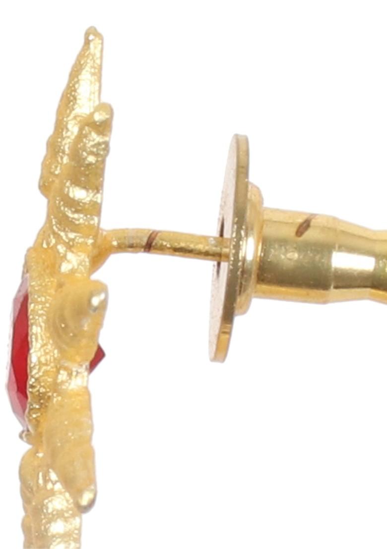 Matte Gold Finish Handcrafted Stud Earrings - Indya