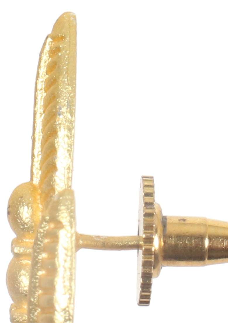 Matte Gold Finish Handcrafted Stud Earrings - Indya