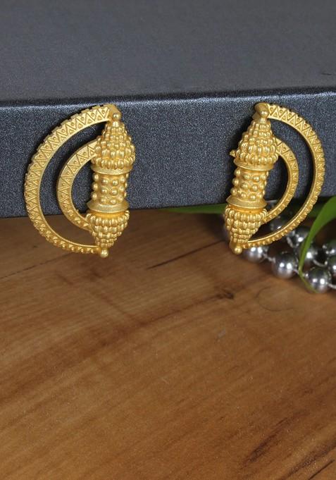 Matte Gold Finish Handcrafted Earrings