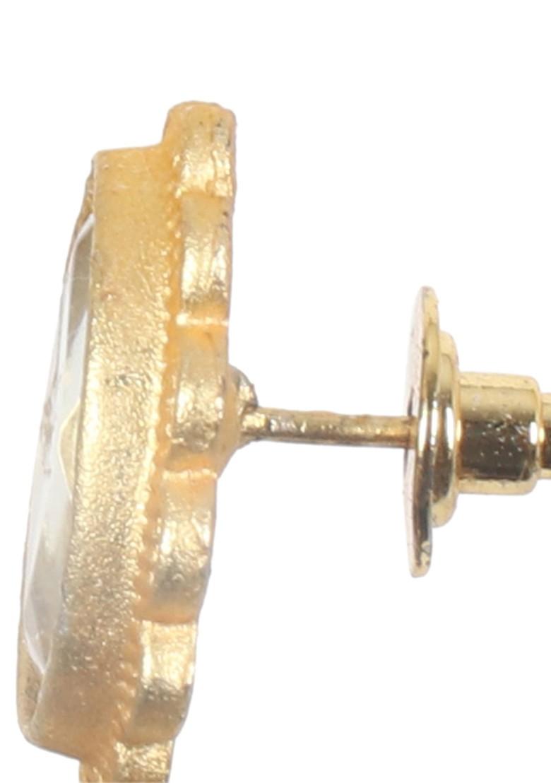 Matte Gold Tone Handcrafted Stud Earrings - Indya