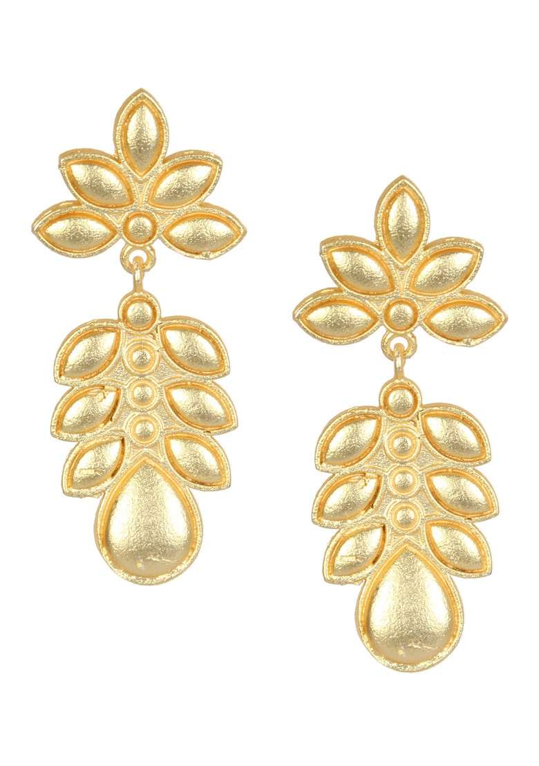 Matte Gold Finish Handcrafted Earrings - Indya