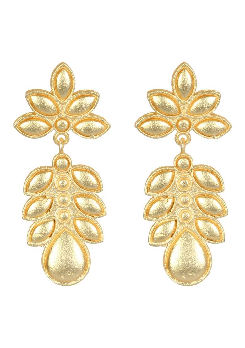 Matte Gold Finish Handcrafted Earrings - Indya