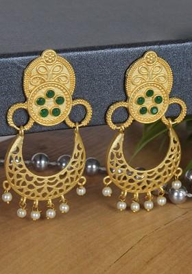 Matte Gold Plated Handcrafted Stud Earrings