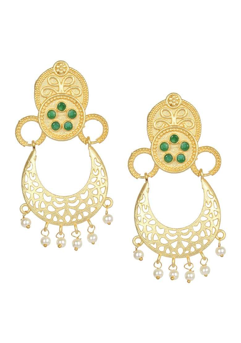 Matte Gold Plated Handcrafted Stud Earrings - Indya