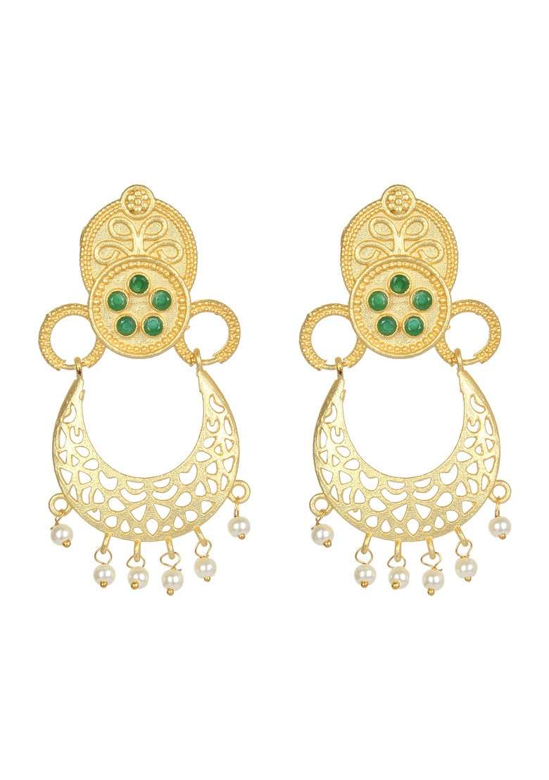Matte Gold Plated Handcrafted Stud Earrings - Indya