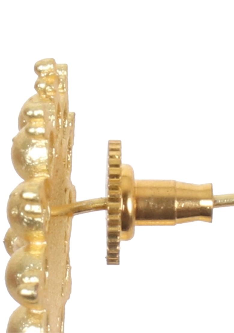 Matte Gold Finish Handcrafted Stud Earrings - Indya