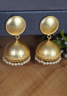 Matte Gold Finish Handcrafted Stud Earrings