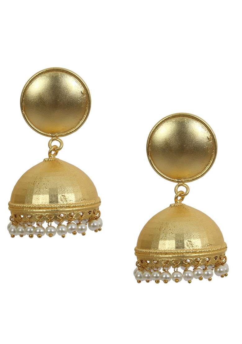 Matte Gold Finish Handcrafted Stud Earrings - Indya