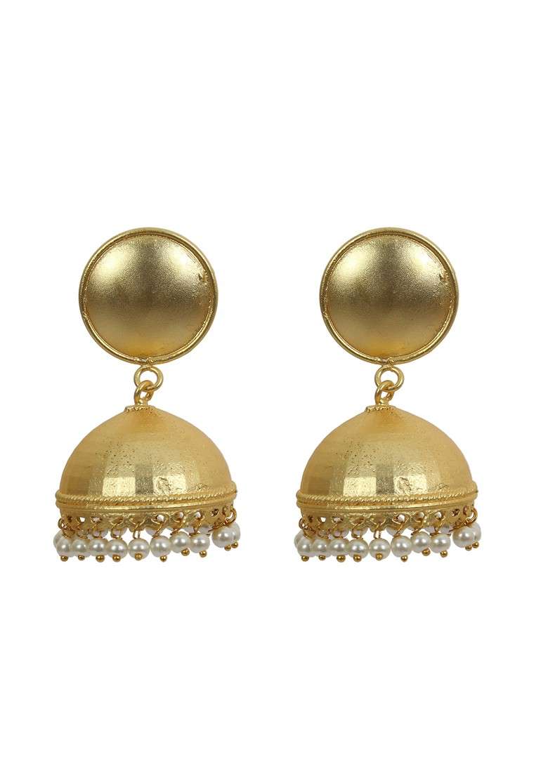 Matte Gold Finish Handcrafted Stud Earrings - Indya