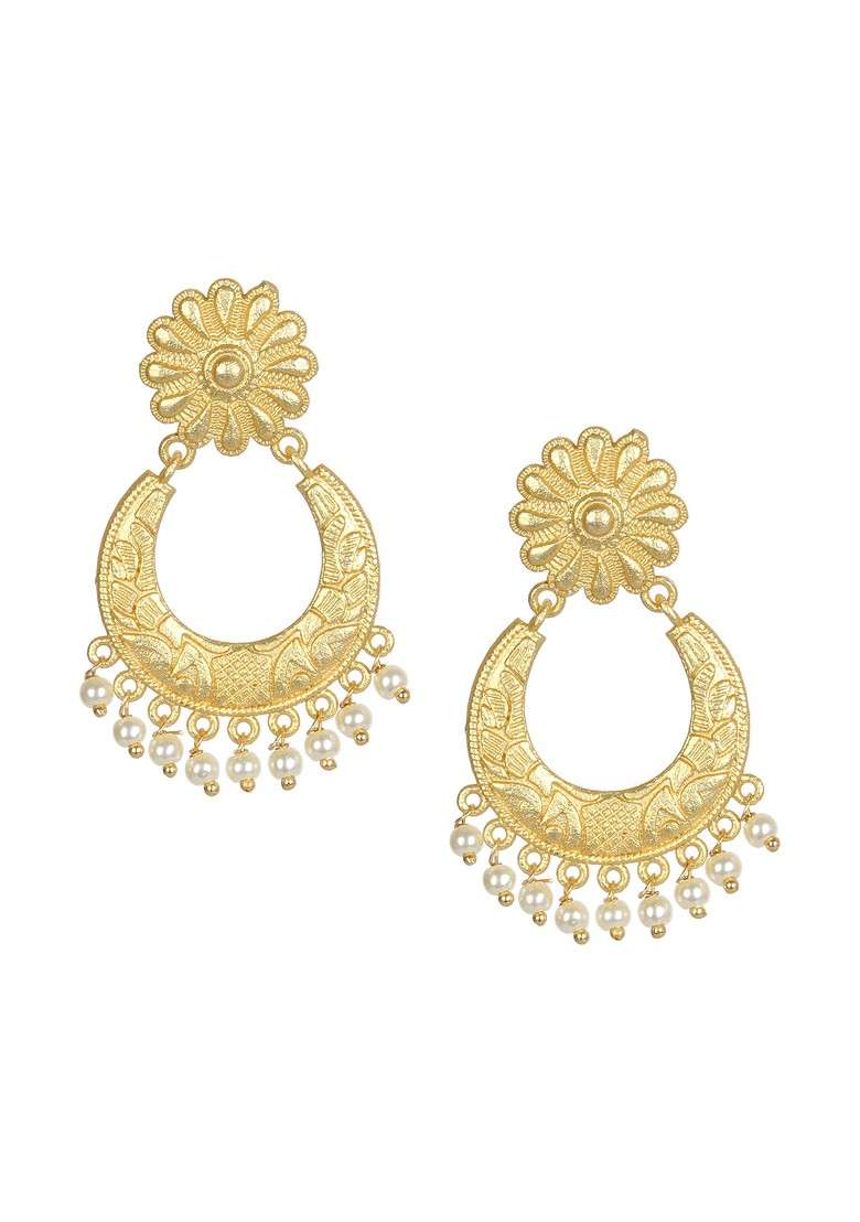 Matte Gold Plated Handcrafted Stud Earrings - Indya