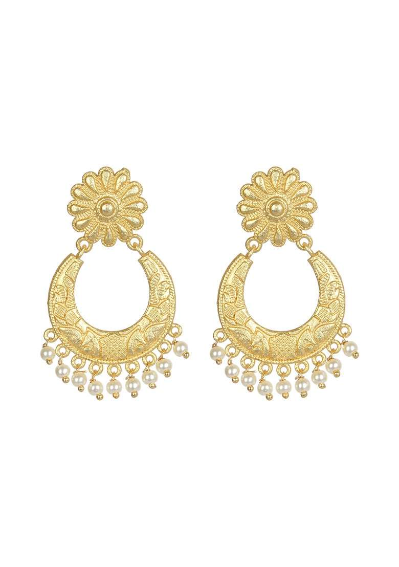 Matte Gold Plated Handcrafted Stud Earrings - Indya