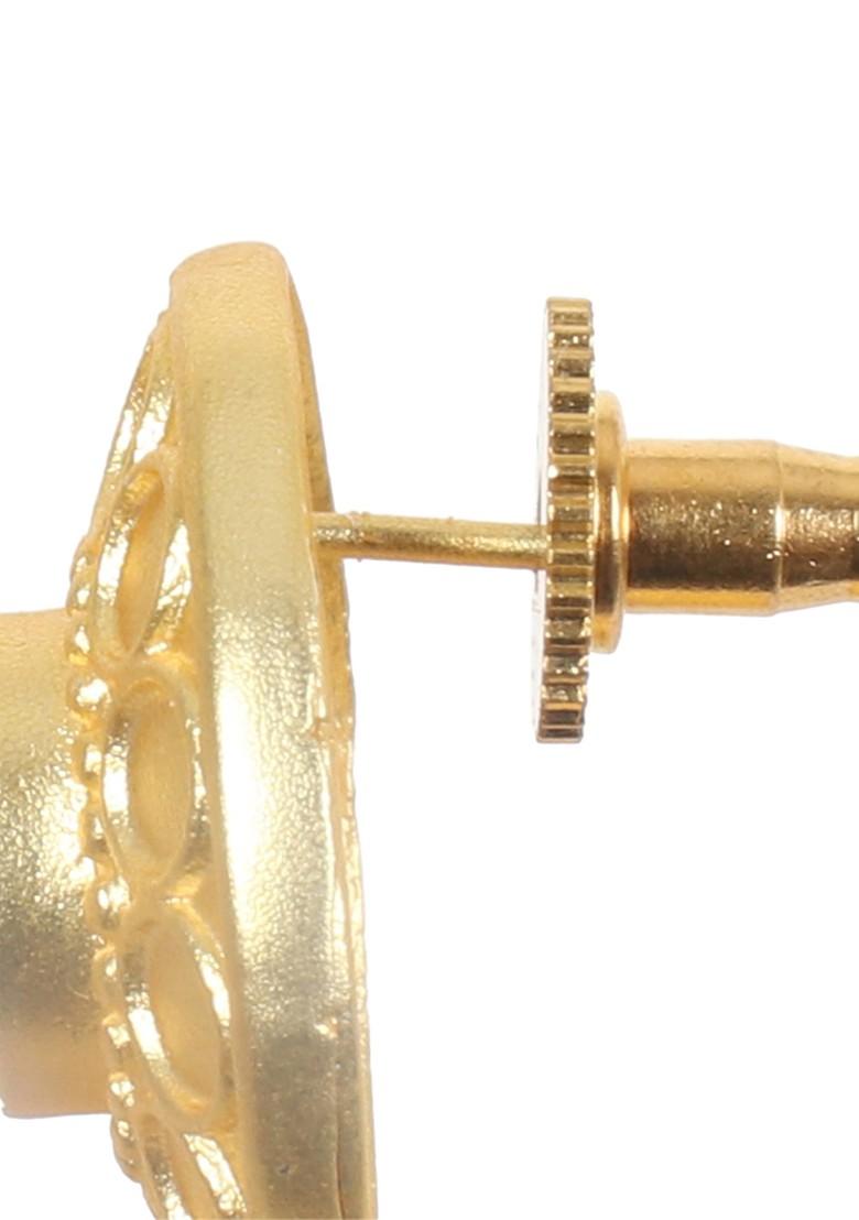 Matte Gold Finish Handcrafted Stud Earrings - Indya