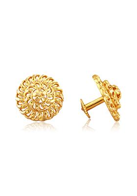Traditional Alloy Gold Plated Round Stud Earrings
