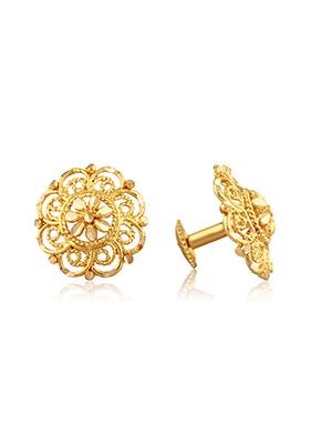 Traditional Gold Plated Round Stud Earrings
