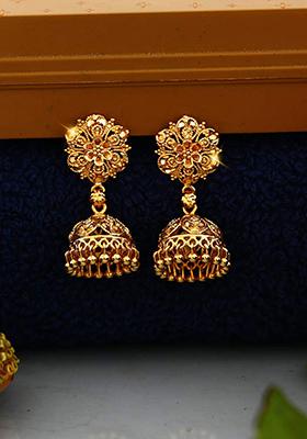 Traditional Alloy Gold Plated Jhumka Earrings