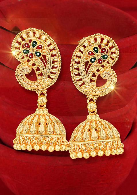 Traditional Gold Plated Jhumka Earrings