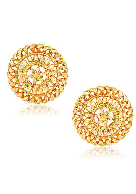 Traditional Alloy Gold Plated Round Jhumka Earrings