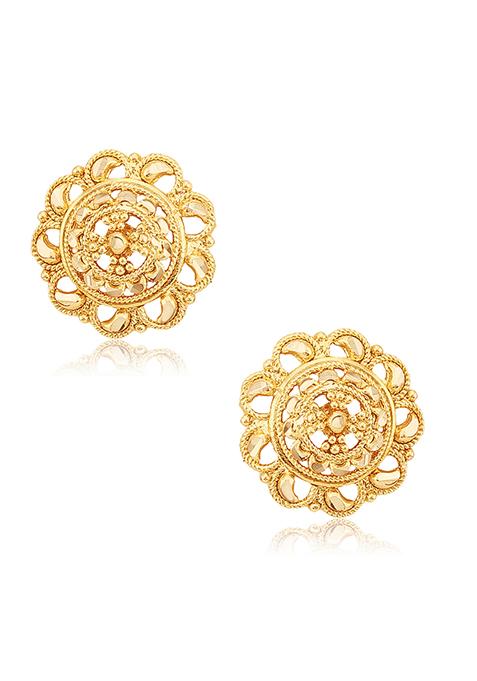 Traditional Gold Plated Round Jhumka Earrings