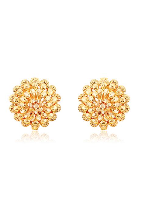 Traditional Gold Plated Round Studs Earrings