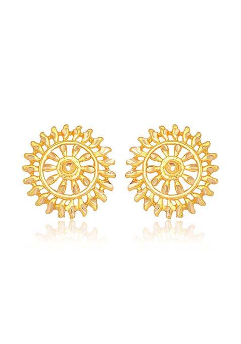 Traditional Gold Plated Round Studs Earrings