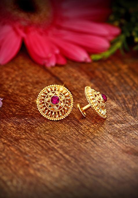 Traditional Gold Plated Studs Earrings