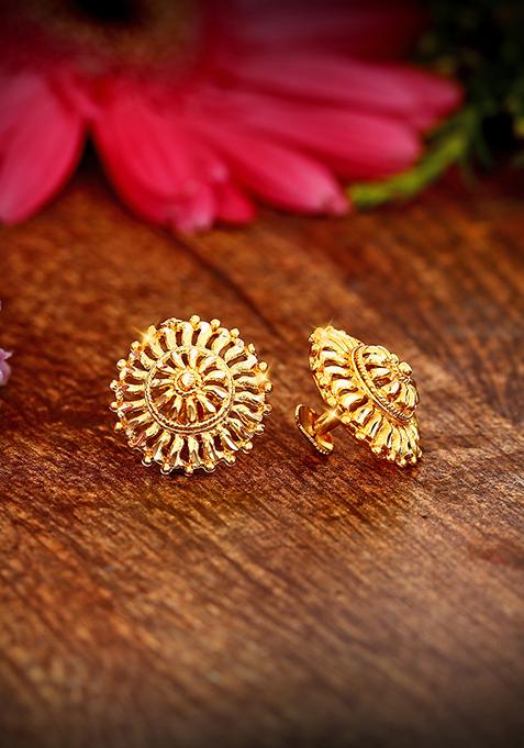 Traditional Alloy Gold Plated Studs Earrings