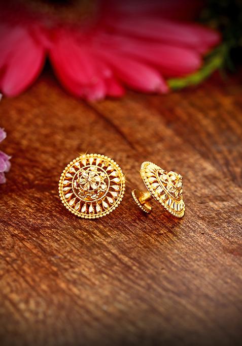 Traditional Alloy Gold Plated Studs Earrings